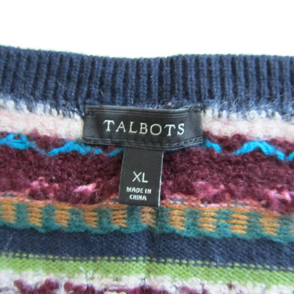 Talbots Striped Embellished Long Sleeves Women’s Sweater XL - Picture 10 of 11